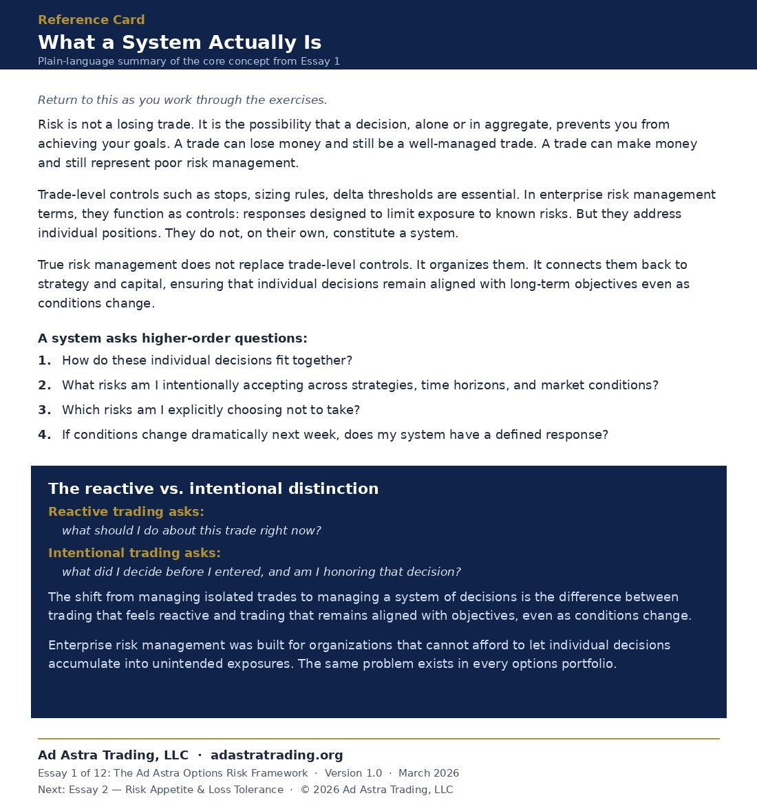 Module 1 Workbook: The Traders System Audit
